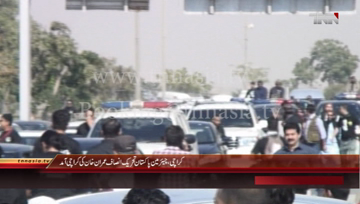 Karachi- Chairman PTI Imran Khan Arrives at Karachi