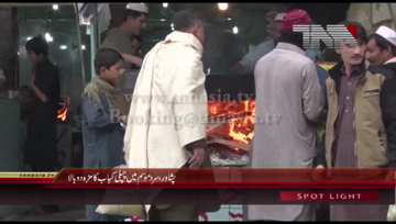 Peshawar- Citizens enjoying Chapli Kabab in Winter Season 