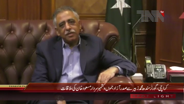 Karachi- Governor Sindh Muhammad Zubair meets President AJK Sardar Masood Khan

