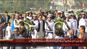 Karachi- CM Sindh & Governor Sindh at Mazar e Quaid