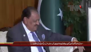 Islamabad- President Mamnoon Hussain meets CJCSC General Zubair Mehmood Hayat

