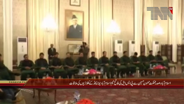 Islamabad- President Mamnoon Hussain meets Islamabad United Cricket Team Members