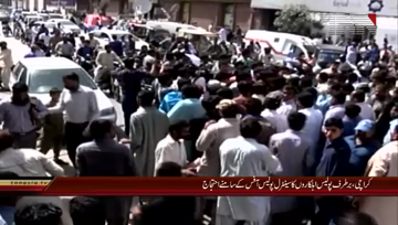 Karachi- Dismissed Police Official Protest