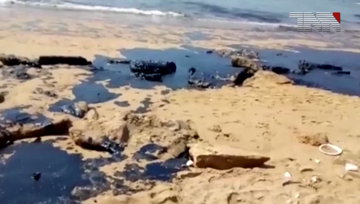 KARACHI-water life threatens with chemical waste on the Mubarak Village