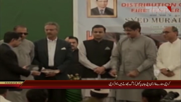 Karachi- Mayor Karachi Waseem Akhtar addresses to Ceremony