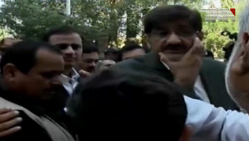 Karachi-CM Sindh Murad Ali Shah Meets Protestor