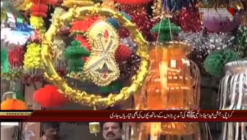 Karachi: Children's preparations continued on the arrival of celebration of Eid Milad Nabi