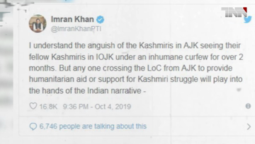 Islamabad- Anyone crossing LoC from AJK will play into hands of Indian narrative PM Imran