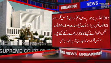 Islamabad, Supreme Court Judge Justice Gulzar Ahmed has given Remarks that FBR is a burden on Country, Eliminate it, 22 Thousands Servants were hired for only Tax Collection.