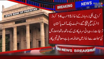 Karachi- According to the State Bank, Foreign Exchange Reserves reached 15 billion 14 crores Dollars