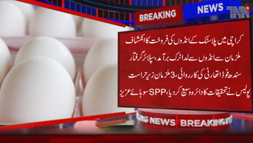 Karachi- Plastic Eggs Sale revealed in City, Suppliers Arrested, Sindh Food Authority Action, Egg-filled Truck custody