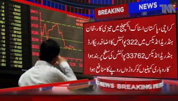 Karachi, Pakistan Stock Exchange recorded an increase of 322 points