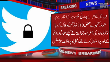 New York, Twitter Blocked One Million Tweets about occupied Kashmir under pressure from the Indian Government