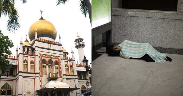 Singapore-Sultan Mosque to offer space with bed, pillows & water for homeless to seek shelter at night,Nationwide study recently found that about 1,000 people were sleeping on streets