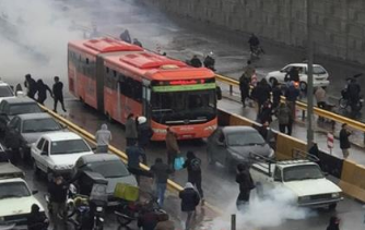 Tehran- At least 36 people have died since protests erupted across over the fuel price hike. security forces fired tear gas to disperse protesters in Martyrs' square