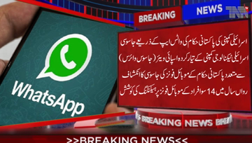 London- Israeli company's top Pakistani officials spy via WhatsApp, NSO has infiltrated WhatsApp's security system with spyware to spy. 