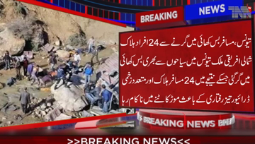 Tunis- Tourist bus crash kills 24 in northern Tunisia mountains, The bus was travelling through the Ain Snoussi region when it plunged over a cliff