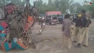 Nawabshah- At least six killed, 30 injured as bus turns turtle in Nawabshah