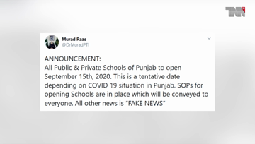 Lahore- SOPs are fully prepared for opening schools, says Punjab Education Minister says 