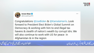 Islamabad-  PM Imran Khan congratulates Joe Biden, Kamala Harris on winning US election 2020