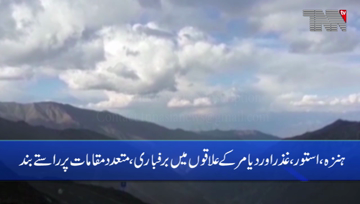 Islamabad- Snowfall continues in Gilgit, dry cold in Karachi, Ghazar and Diamer areas roads closed 