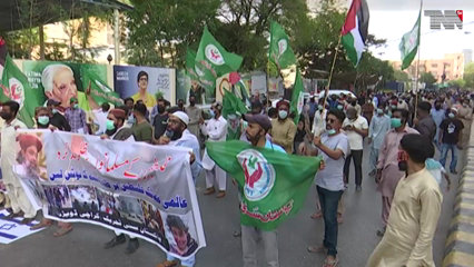 Karachi- PST Organizes protest against Israeli bombing in Gaza 