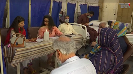 Karachi- front liners performing duty on eid days