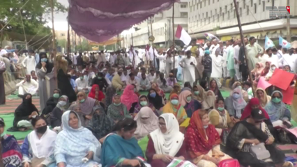 Karachi- different Parties Allience (SAGEGA) Sit-in beside KPC for demands approval