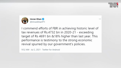 Islamabad- PM Imran commends FBR for achieving historic tax revenue of Rs4732bn during FY2020-21