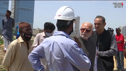 Karachi- Stranded Ship got out of the sand and got stuck on the shore again
