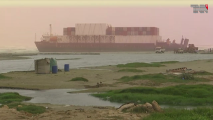 Re floating operation has been launched to rescue a ship stranded off the coast of Karachi