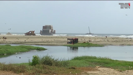 Ship grounded at Karachi refloated after 49 days