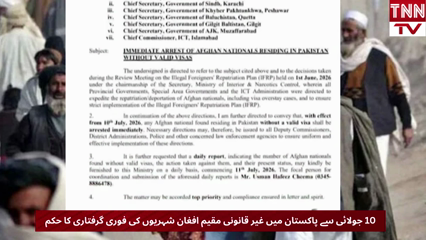 Pakistan Orders Immediate Arrest of Illegal Afghan Nationals from July 10